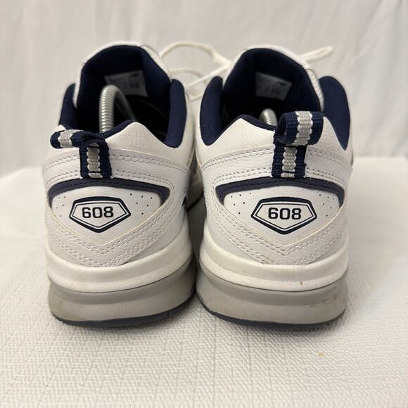 New Balance 608v5 Mens Shoes Size 12D White Navy Leather - Picture 4 of 9